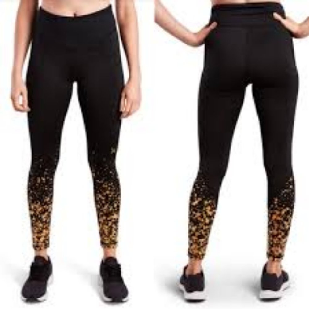 Orangetheory OTF Shine Fuel Blk/Gold Leggings Sz S